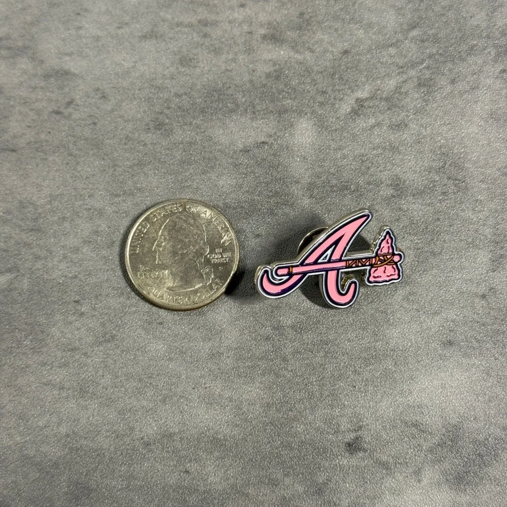 Atlanta‎ Braves Pin Pink Tomahawk Logo MLB Baseball Hat Lapel New Era Accessory